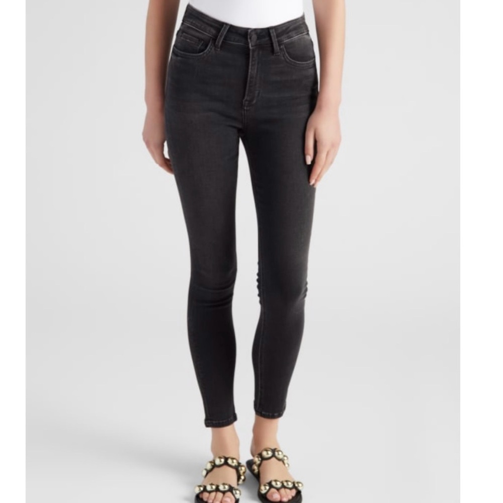 Flying Monkey Super Soft Black Mid Rise Skinny Ankle Denim Jeans Size 28